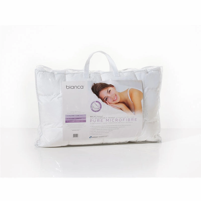 Relax Right 3 in 1 Adjustable Height Non Allergenic Pillow by Bianca