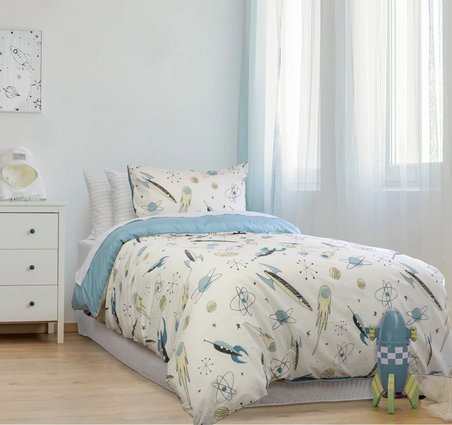 Rocket Boy Quilt Cover Set Range Chambray