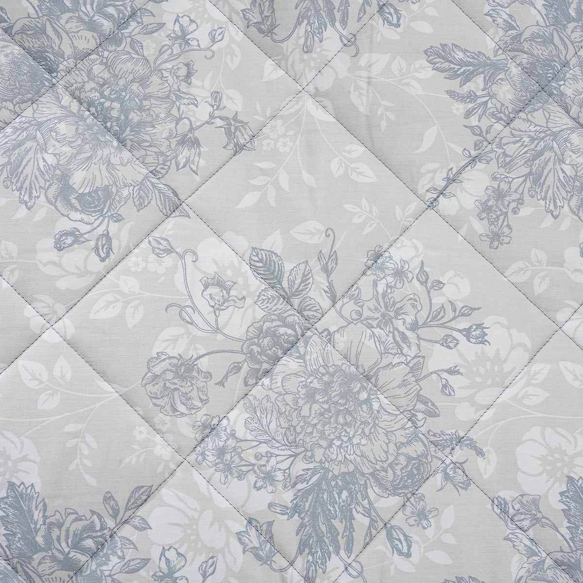 Royal Botanic Azalea Blue 4PC Quilt/Quilted Bed Cover Set
