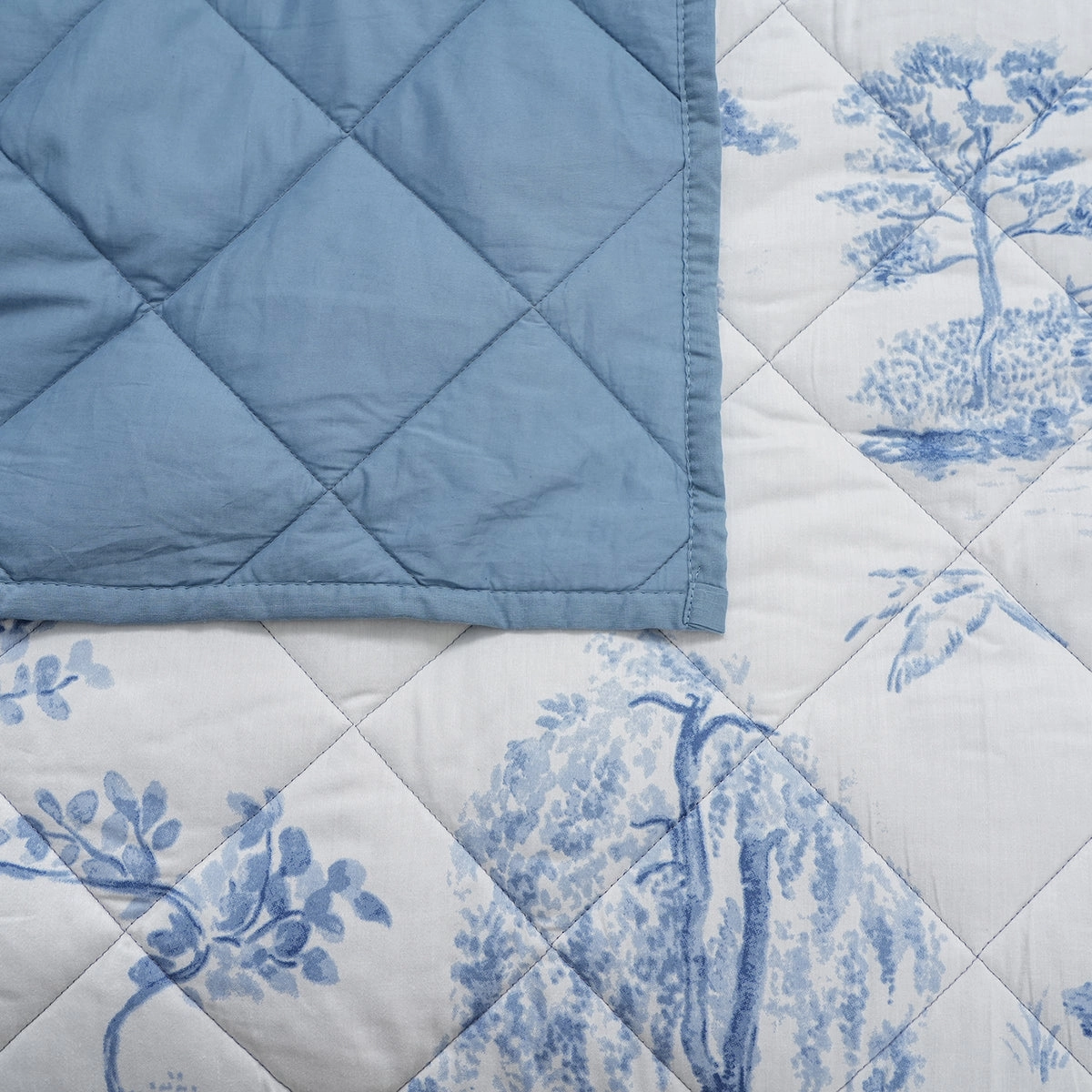 Royal Botanic Nature Toile Blue 4PC Quilt/Quilted Bed Cover Set