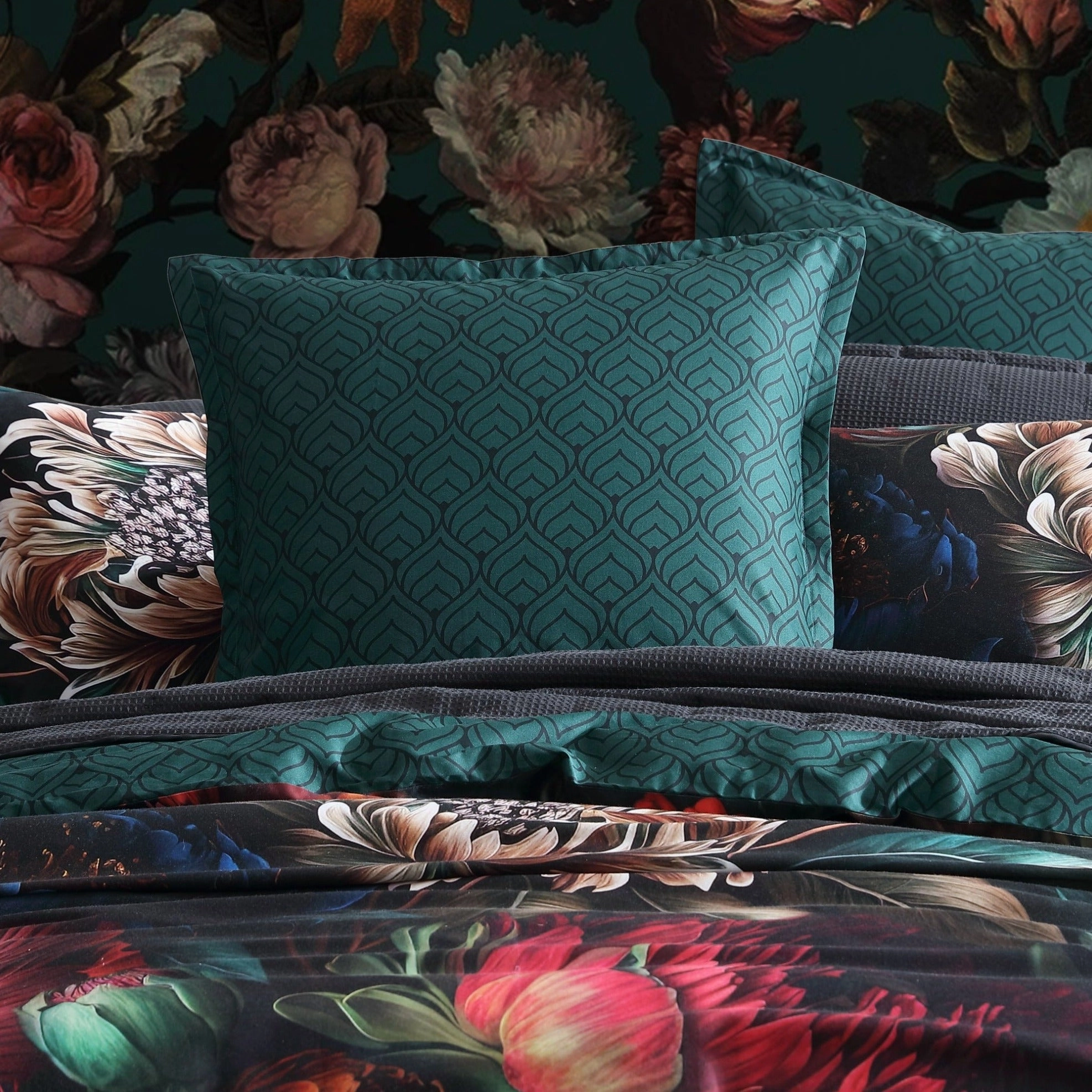 Secret Garden Green Breakfast Cushion by Logan and Mason