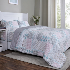 Sensory Bloom Lennon 4 pcs Blue Quilt Set