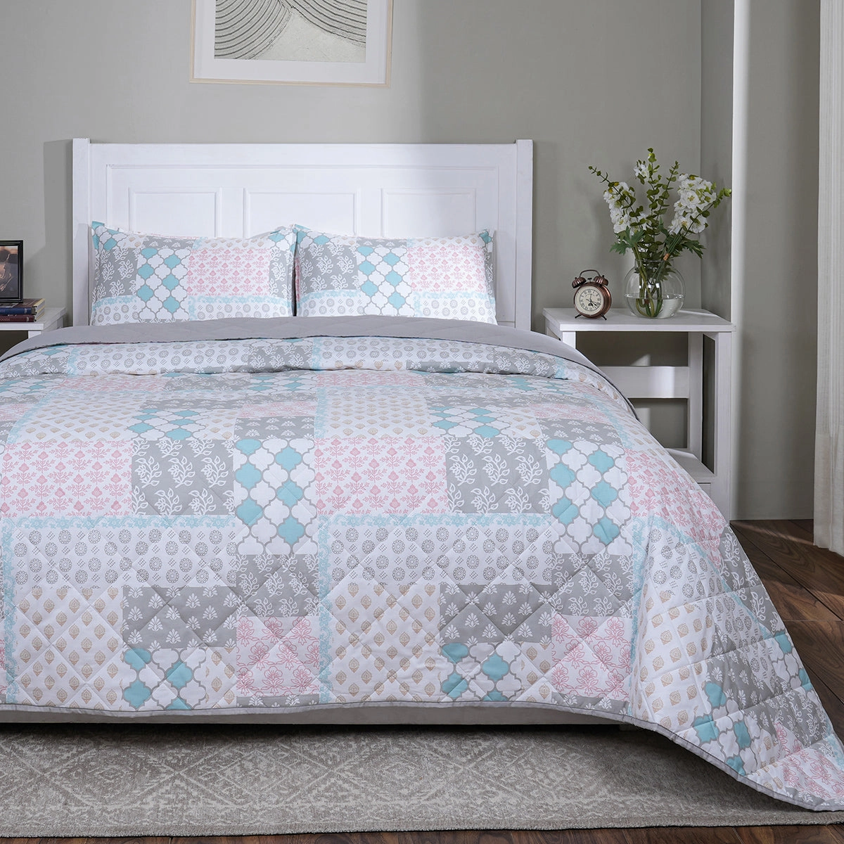 Sensory Bloom Lennon 4 pcs Blue Quilt Set