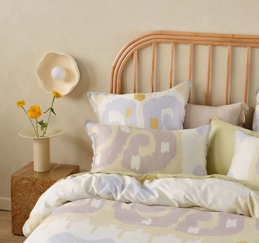 Sivan Quilt Cover Set Range Pistachio