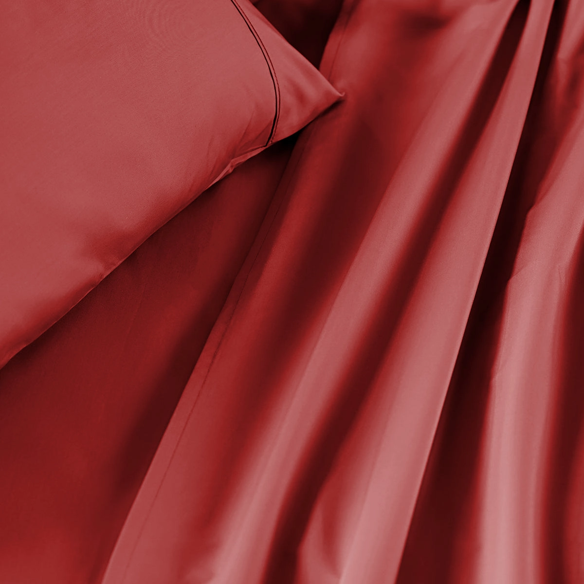 Slumber Plain Easy Care Percale 100% Cotton Cinnabar Crisp Bed Sheet with Pillow Case