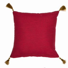 Solid Lurex 100%Cotton Solid Red Cushion Cover