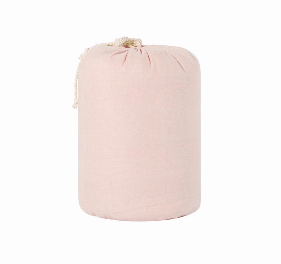 Stonewashed French Linen Coverlet Set Range Blush