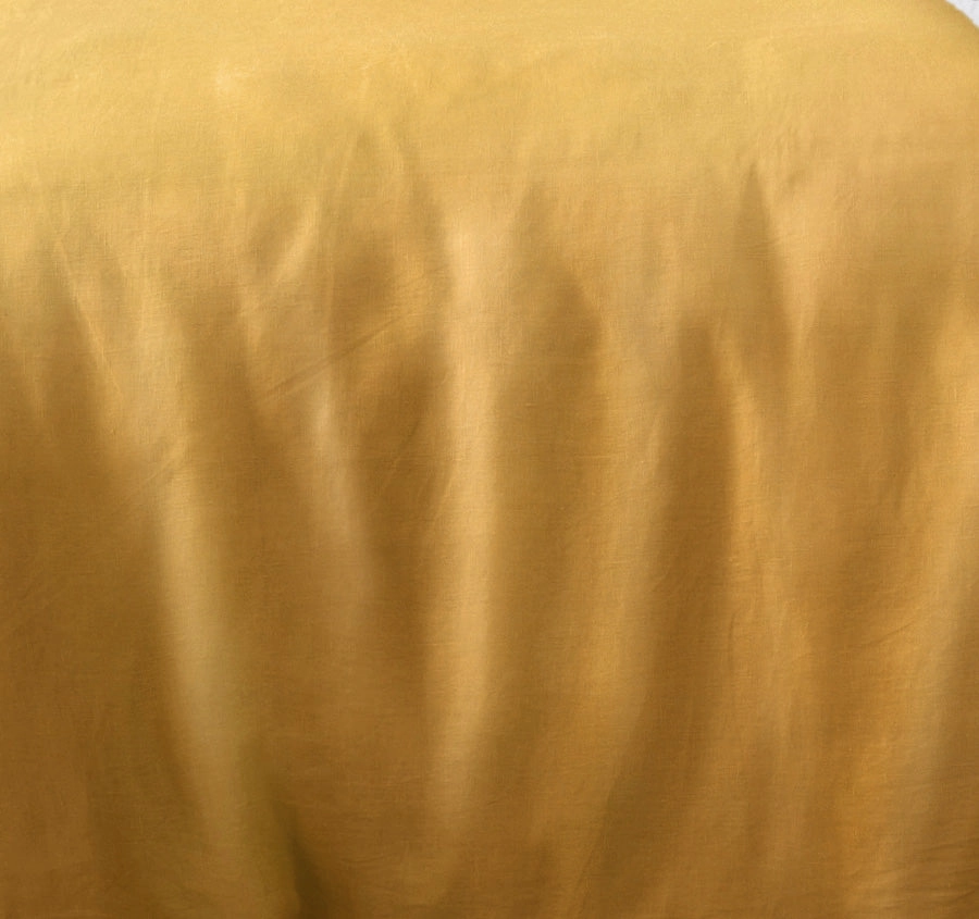 Stonewashed French Linen Quilt Cover Set Range Ochre
