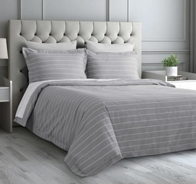 Studio Stripe Quilt Cover Set Range Silver
