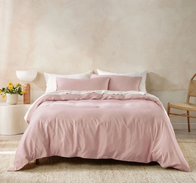 Surf Wash Quilt Cover Set Range Dusty Rose