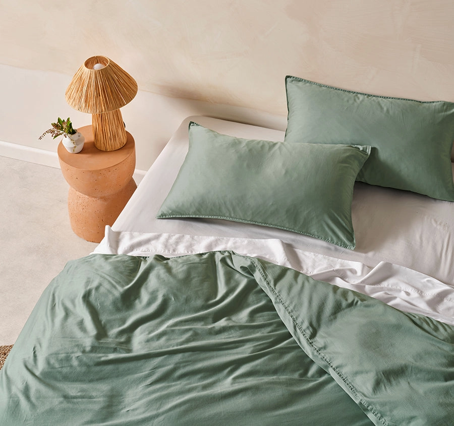 Surf Wash Quilt Cover Set Range Seafoam