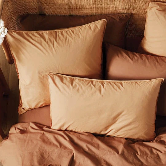 Terra Organic Cotton CARAMEL European Pillowcase by Linen House