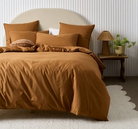 Terra Quilt Cover Set Range Cinnamon