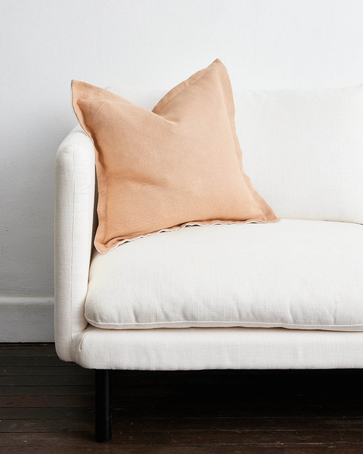 Terracotta & Oatmeal 100% French Flax Linen Cushion Cover