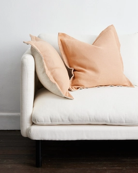 Terracotta & Oatmeal 100% French Flax Linen Cushion Cover