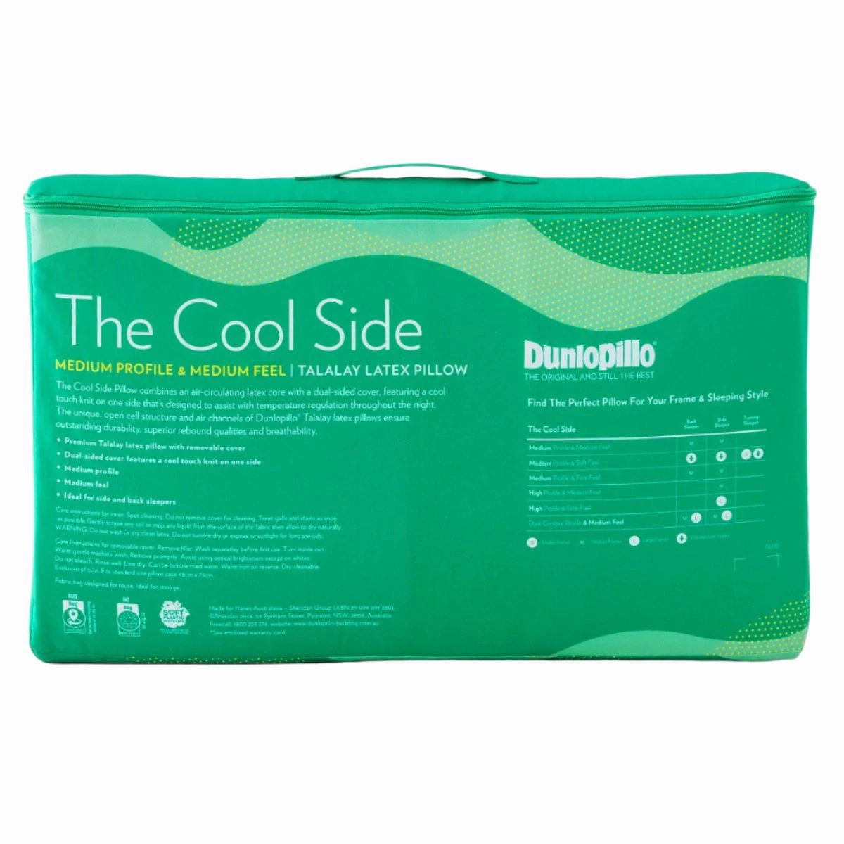 The Cool Side Latex Pillow Medium Profile & Medium Feel Pillow by Dunlopillo