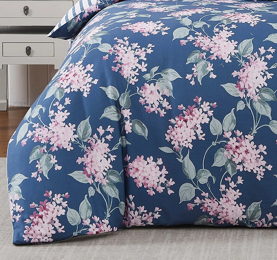 Trailing Vintage Blossom Quilt Cover Set Range Midnight Blue