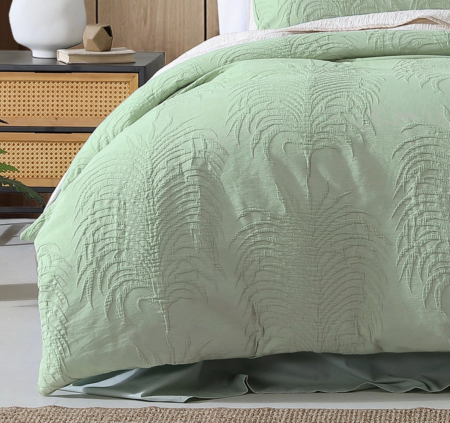 Tropicana Quilt Cover Set Range Sage
