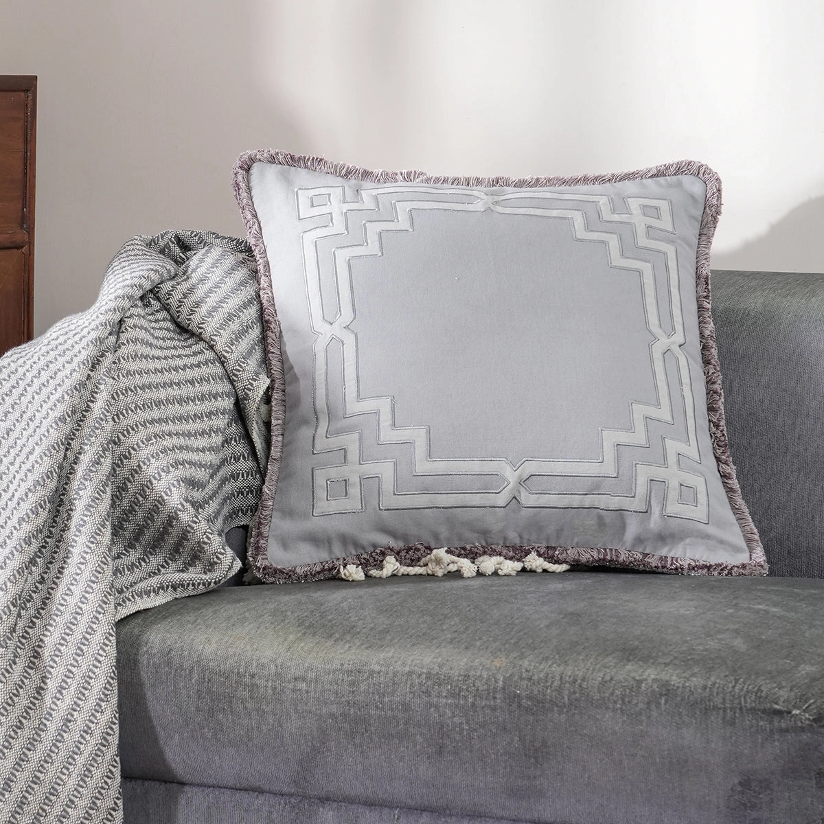 Utopian Regan Gantry Cross Embroidery Cotton Cushion Cover