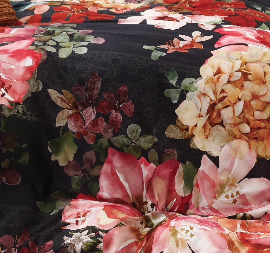 Valencia Quilt Cover Set Range Black