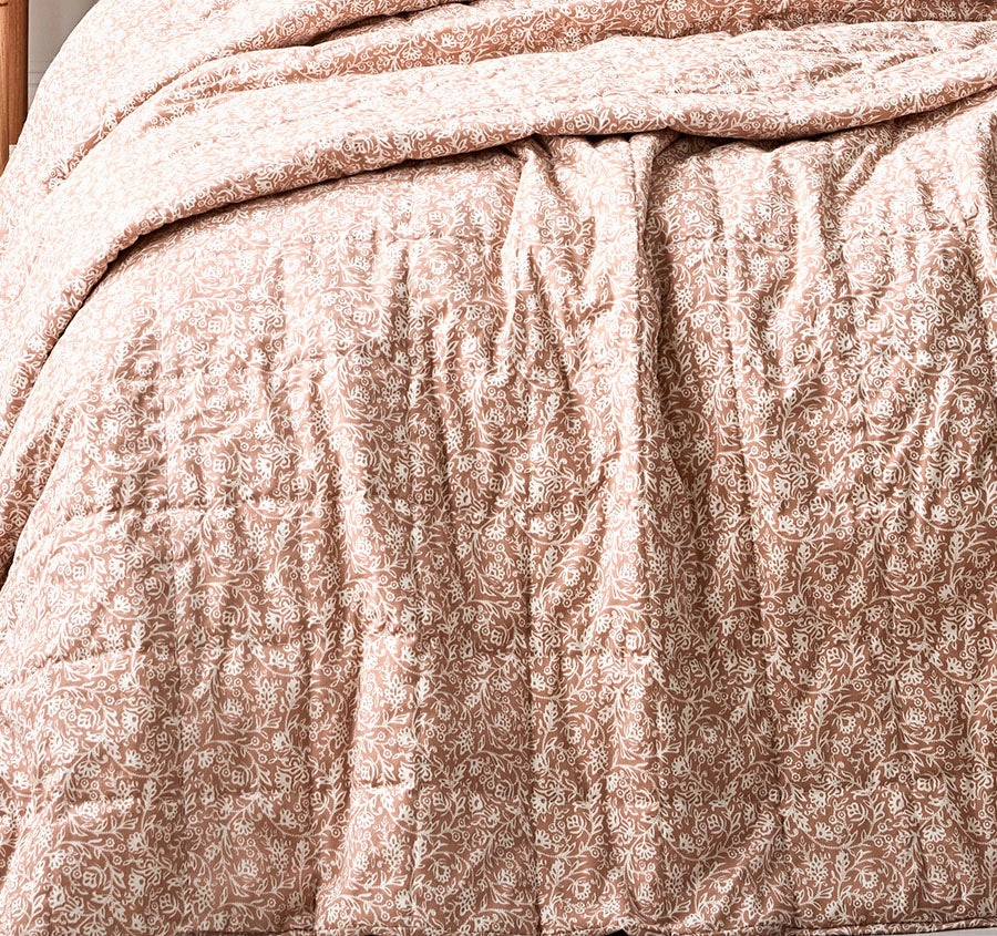 Varanasi Coverlet Hazelnut