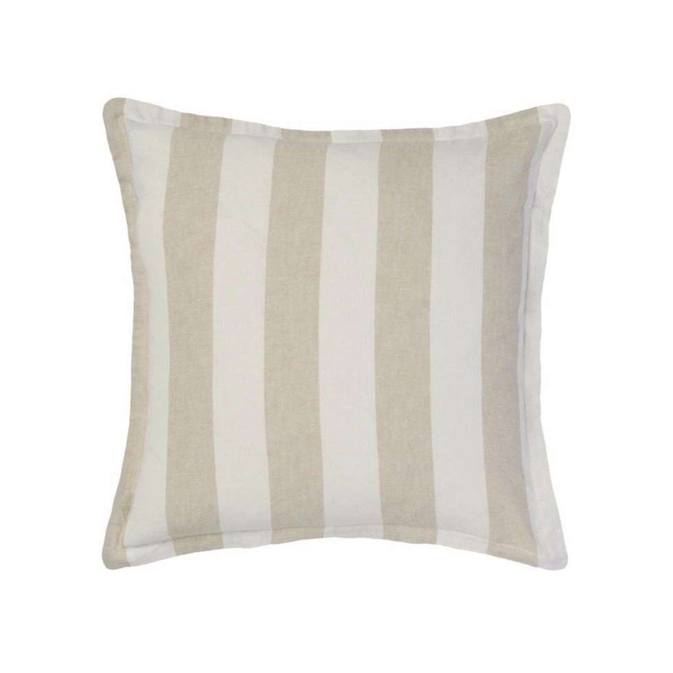 Vintage Stripe Natural Cushion 48 x 48cm by Linen house