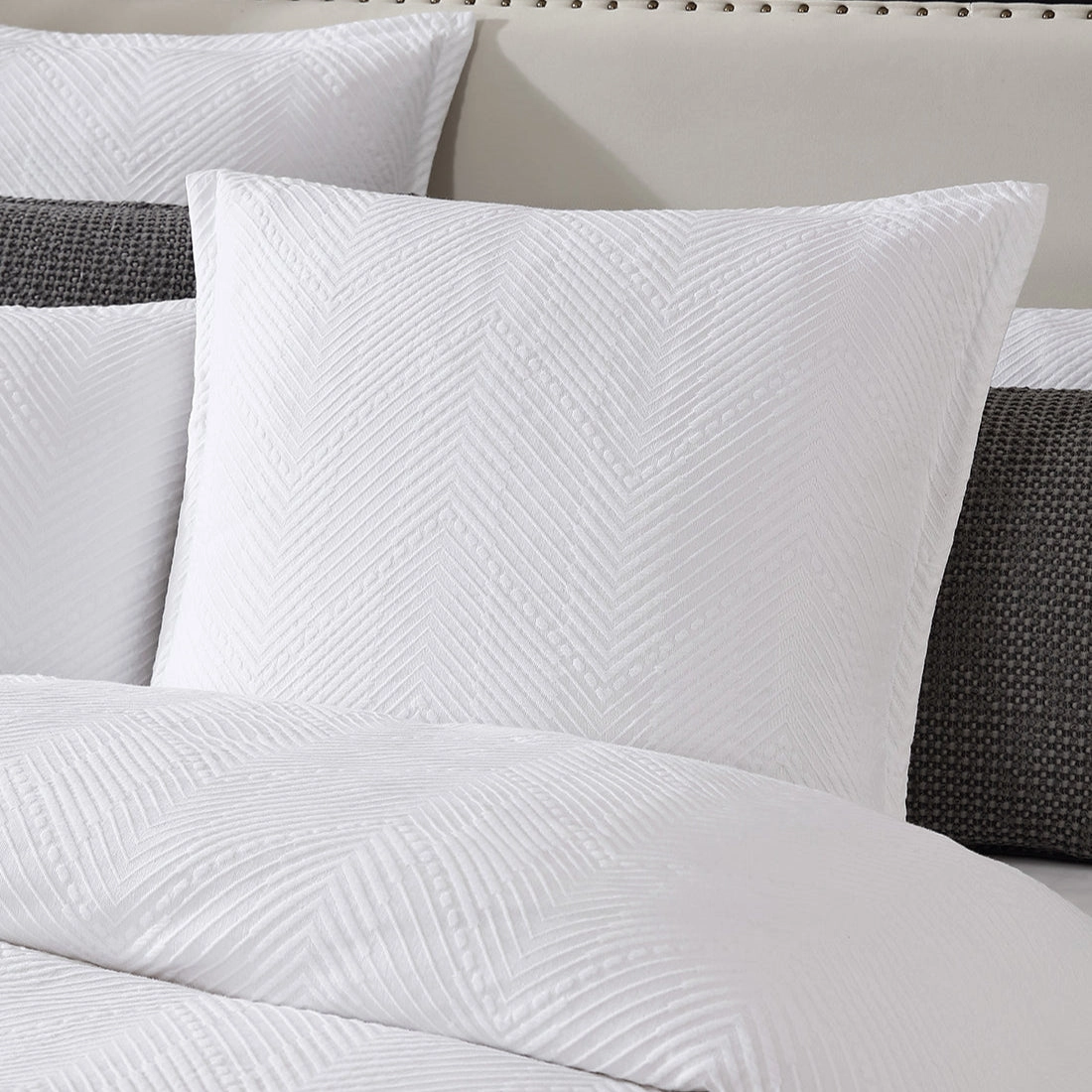 Viva White European Pillowcase by Private Collection