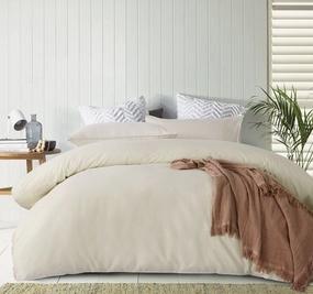 Washed Cotton Quilt Cover Set Range Sand