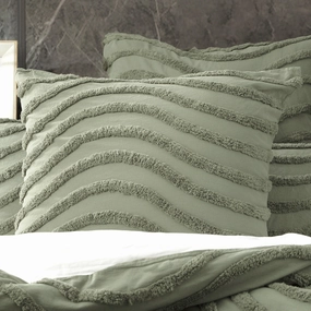 Wave SAGE European Pillowcase by Cloud Linen