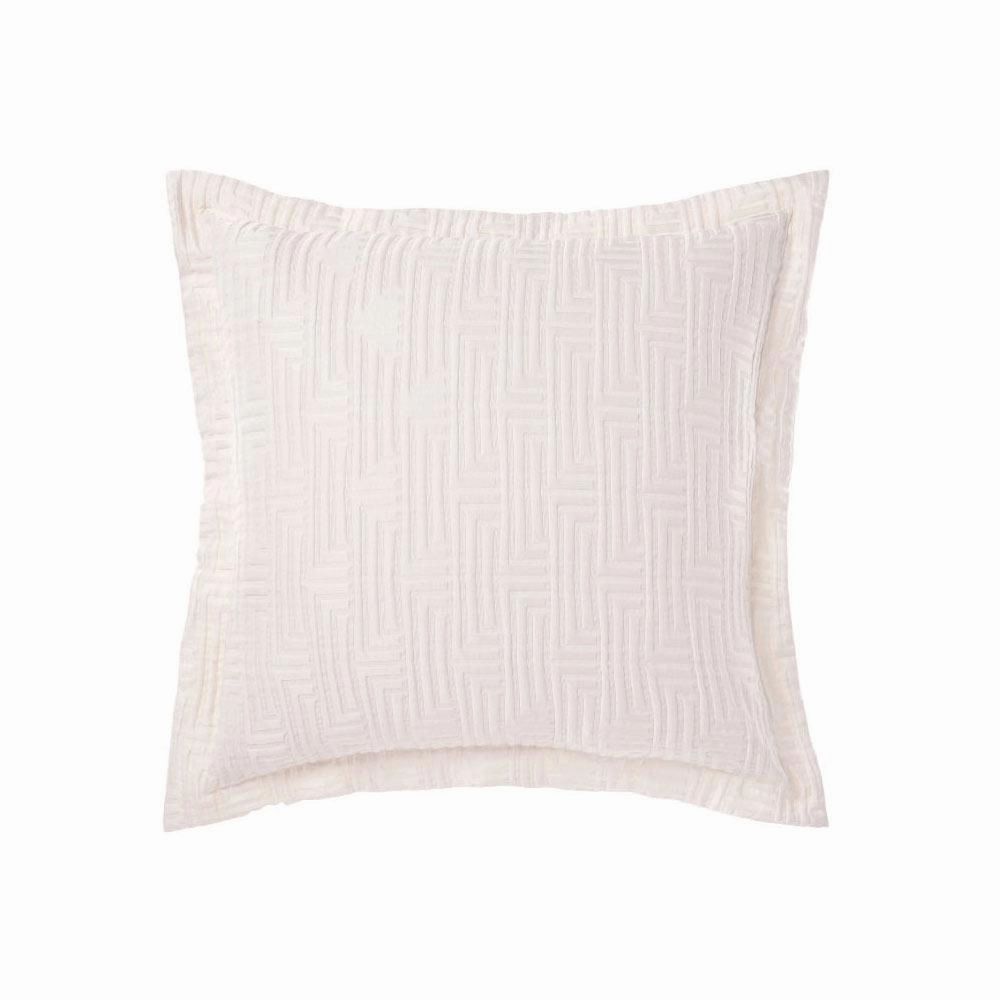 Winston White European Pillowcase by Linen House
