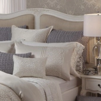Xanthia Ivory Quilt Cover and Accessories by Private Collection