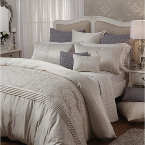 Xanthia Ivory Quilt Cover and Accessories by Private Collection