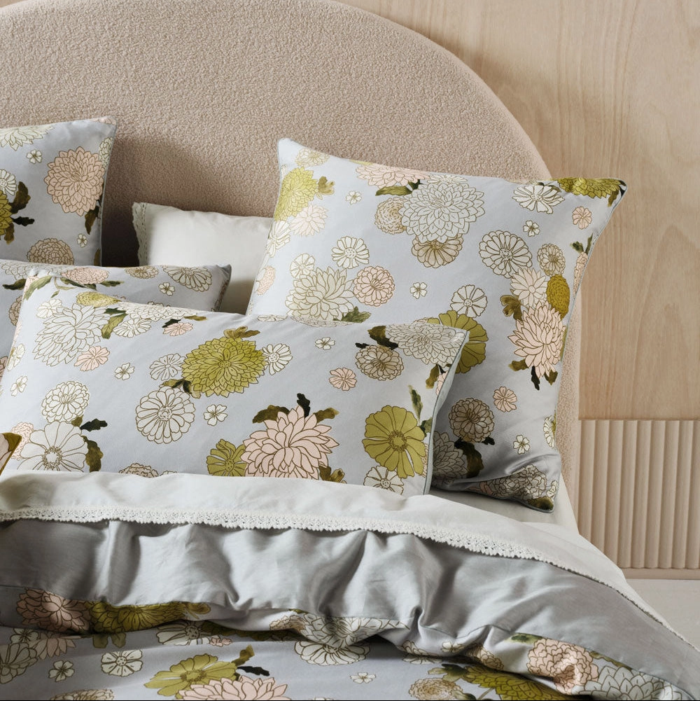 Zuri Seafoam European Pillowcase by Linen House